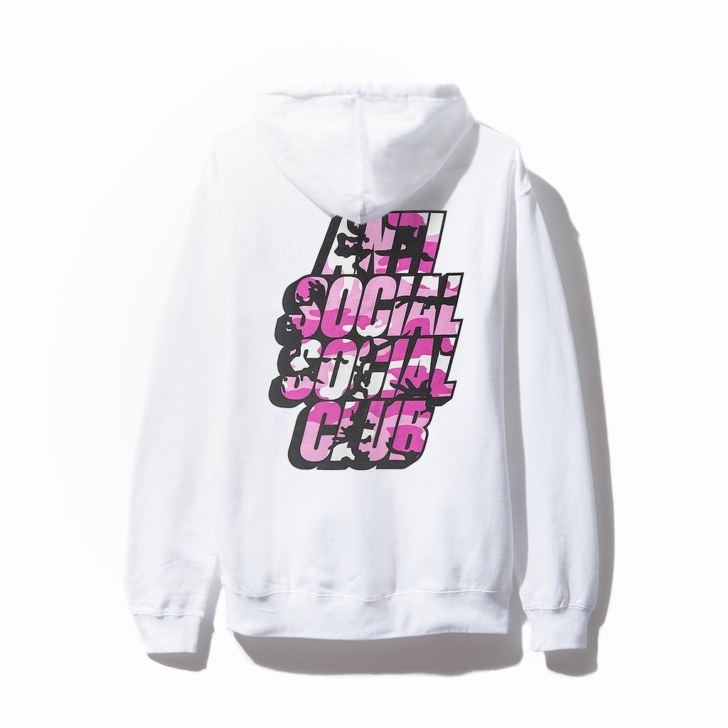 Anti Social Social Club Blocked Pink Camo White Hoodie Novelship